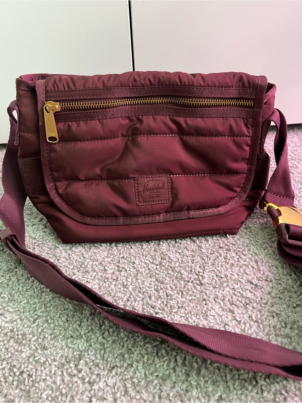 Herschel burgundy crossbody bag